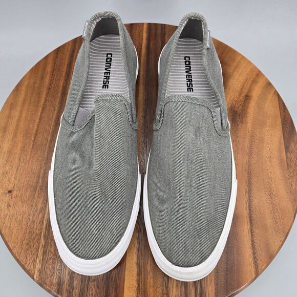 Converse Jack Purcell Shoes Men's 10.5 Gray Comfort Slip On Casual Sneakers - Picture 5 of 8
